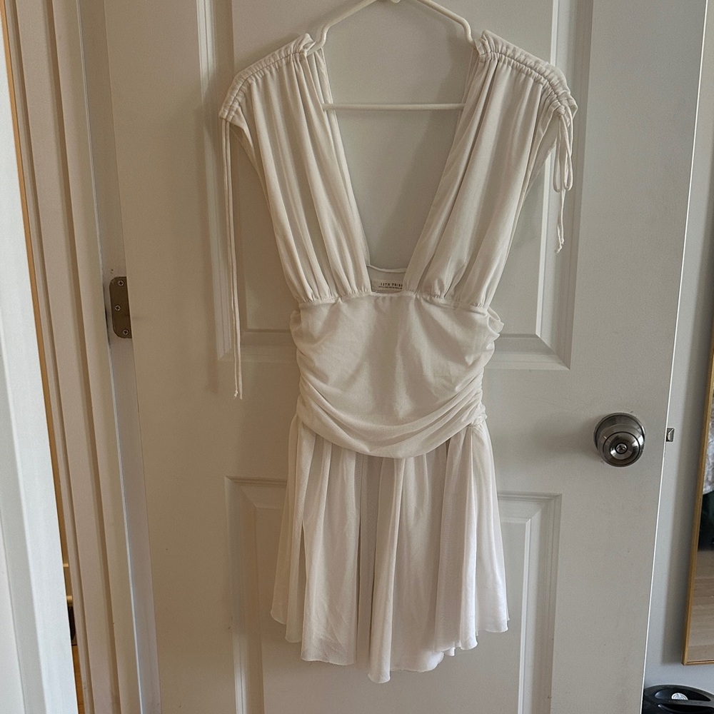 12th Tribe White Backless Dress